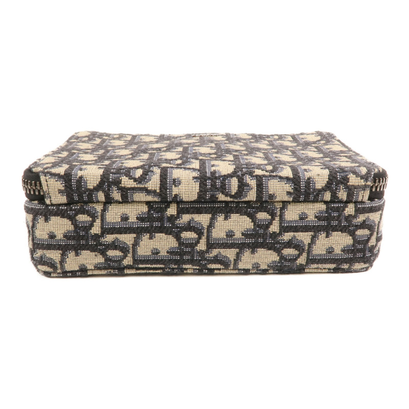Dior 帆布Oblique Zipped Pouch With Strap銀扣肩背袋-3