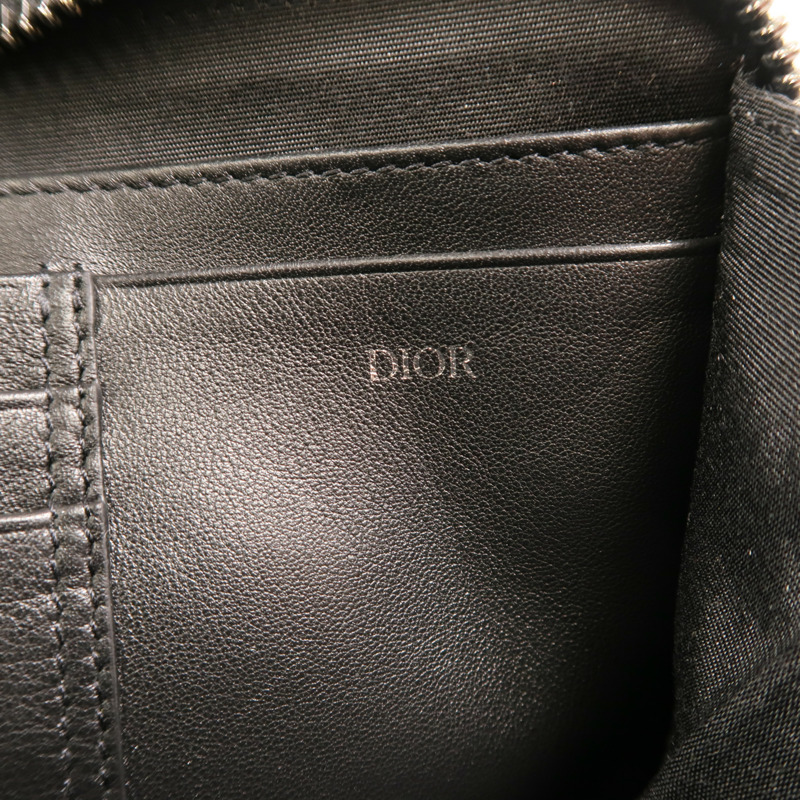 Dior 帆布Oblique Zipped Pouch With Strap銀扣肩背袋-5