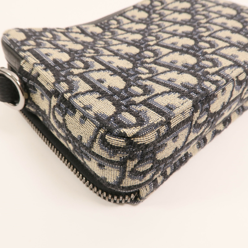 Dior 帆布Oblique Zipped Pouch With Strap銀扣肩背袋-12