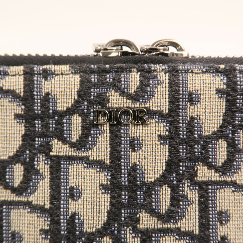 Dior 帆布Oblique Zipped Pouch With Strap銀扣肩背袋-14