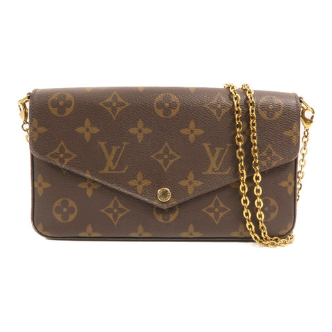 LOUIS VUITTON Monogram Pochette Felicie金扣鏈帶肩背袋