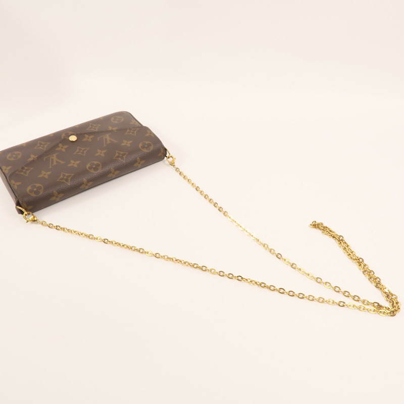 LOUIS VUITTON Monogram Pochette Felicie金扣鏈帶肩背袋-7