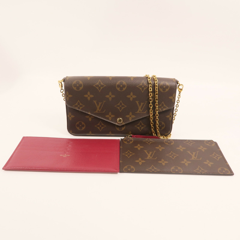 LOUIS VUITTON Monogram Pochette Felicie金扣鏈帶肩背袋-8