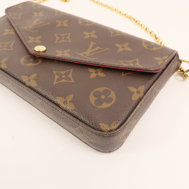 LOUIS VUITTON Monogram Pochette Felicie金扣鏈帶肩背袋-11