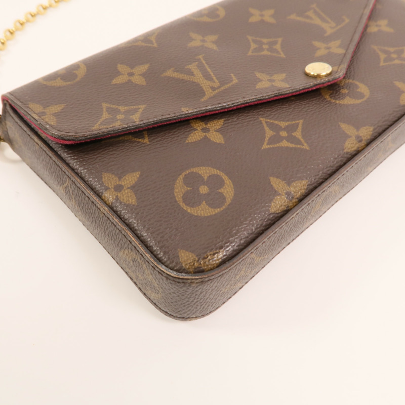 LOUIS VUITTON Monogram Pochette Felicie金扣鏈帶肩背袋-12