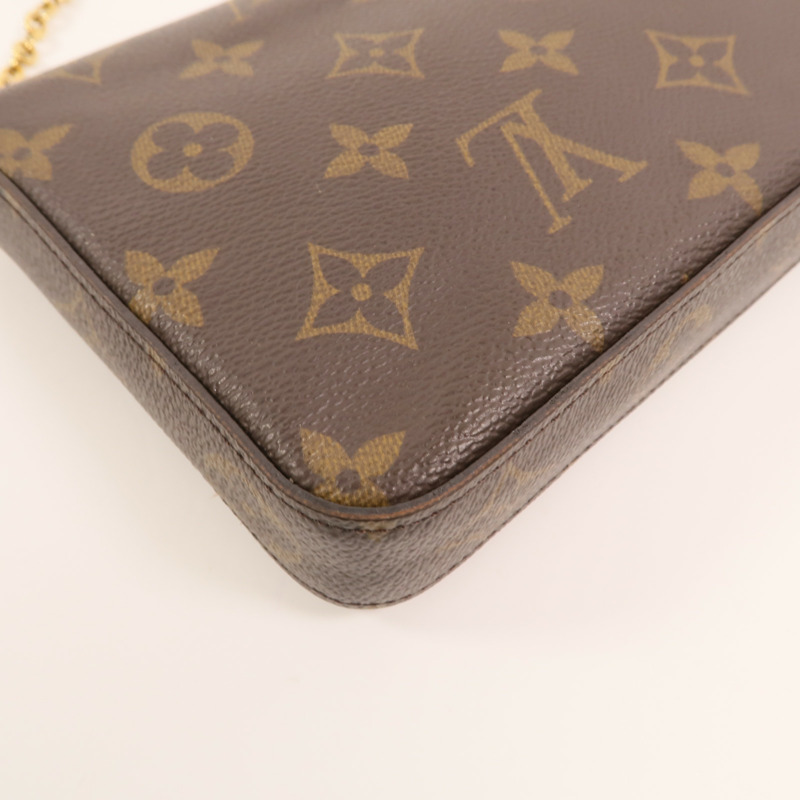LOUIS VUITTON Monogram Pochette Felicie金扣鏈帶肩背袋-14