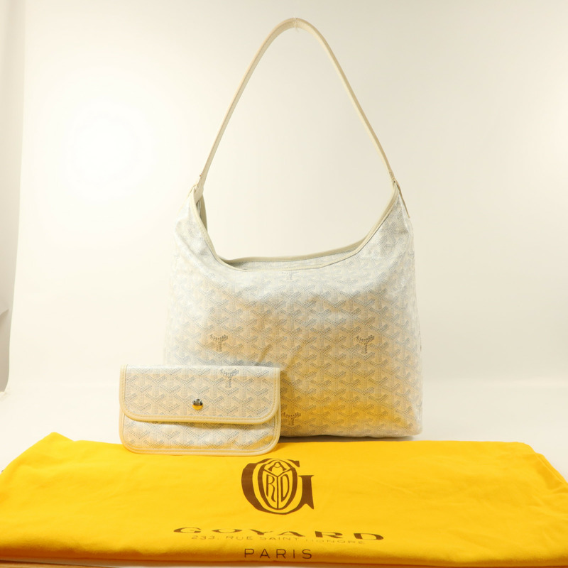 GOYARD 塗層帆布Boheme Hobo銀扣肩背袋-19