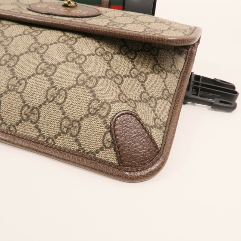 GUCCI 塗層帆布Neo Vintage GG Supreme金扣腰包-9