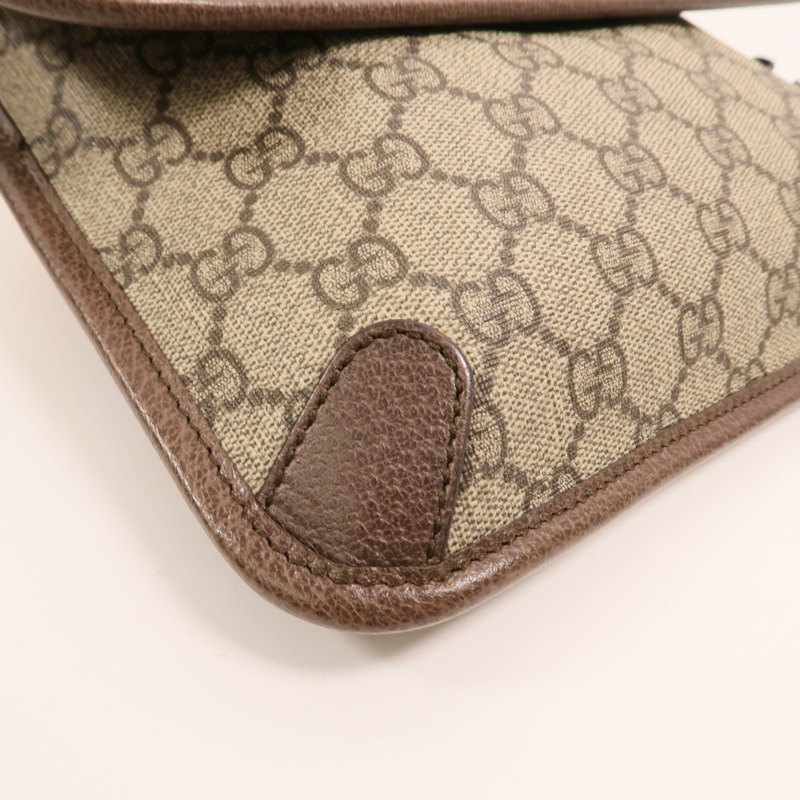 GUCCI 塗層帆布Neo Vintage GG Supreme金扣腰包-10