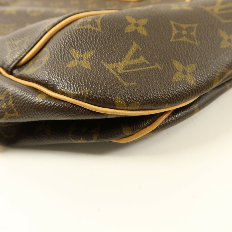 LOUIS VUITTON Monogram Galliera PM金扣肩背袋棕色-11