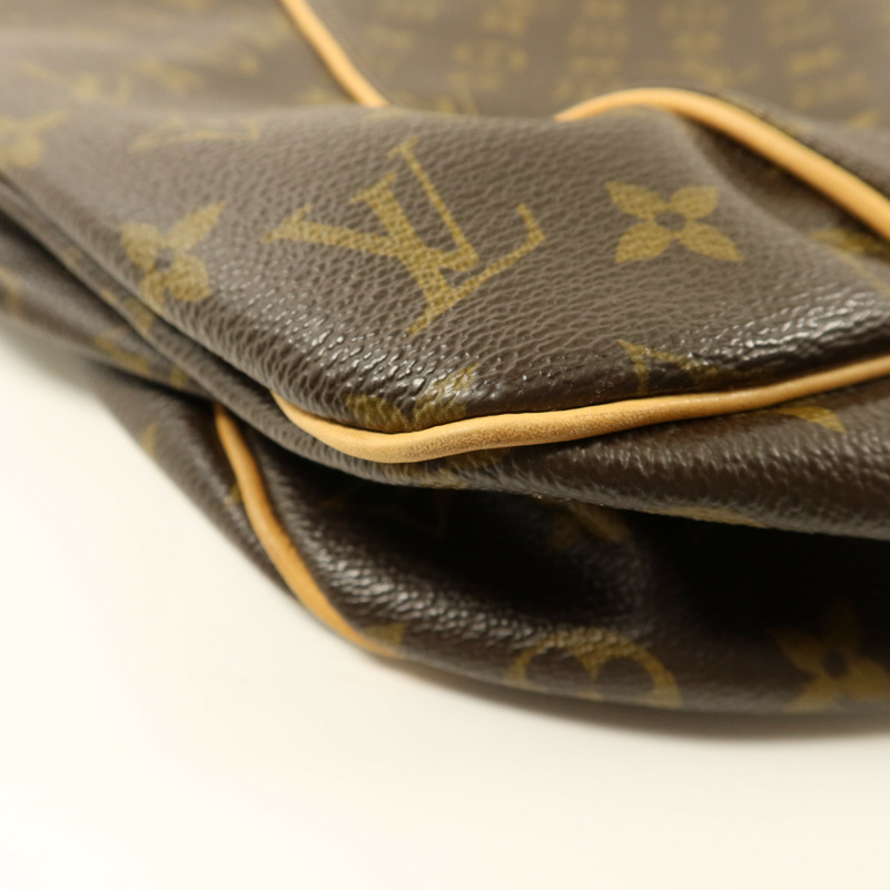 LOUIS VUITTON Monogram Galliera PM金扣肩背袋棕色-12