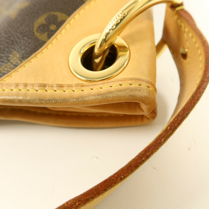 LOUIS VUITTON Monogram Galliera PM金扣肩背袋棕色-16
