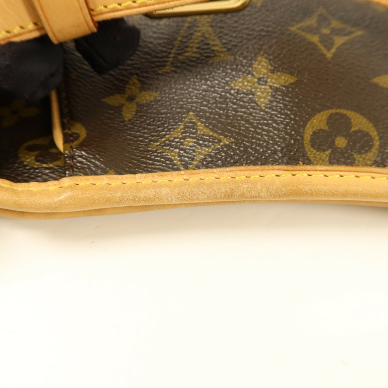 LOUIS VUITTON Monogram Galliera PM金扣肩背袋棕色-17