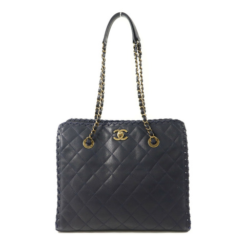 CHANEL 牛皮皮革Tote Bag金扣手挽袋