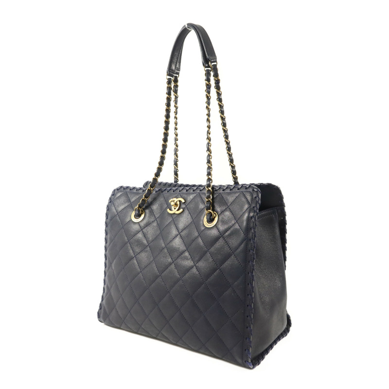 CHANEL 牛皮皮革Tote Bag金扣手挽袋-2