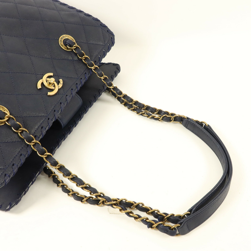CHANEL 牛皮皮革Tote Bag金扣手挽袋-4