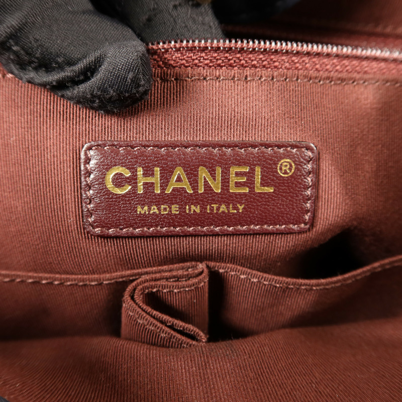 CHANEL 牛皮皮革Tote Bag金扣手挽袋-6