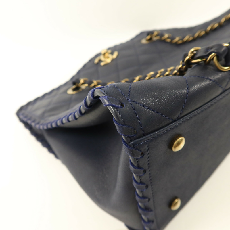 CHANEL 牛皮皮革Tote Bag金扣手挽袋-12