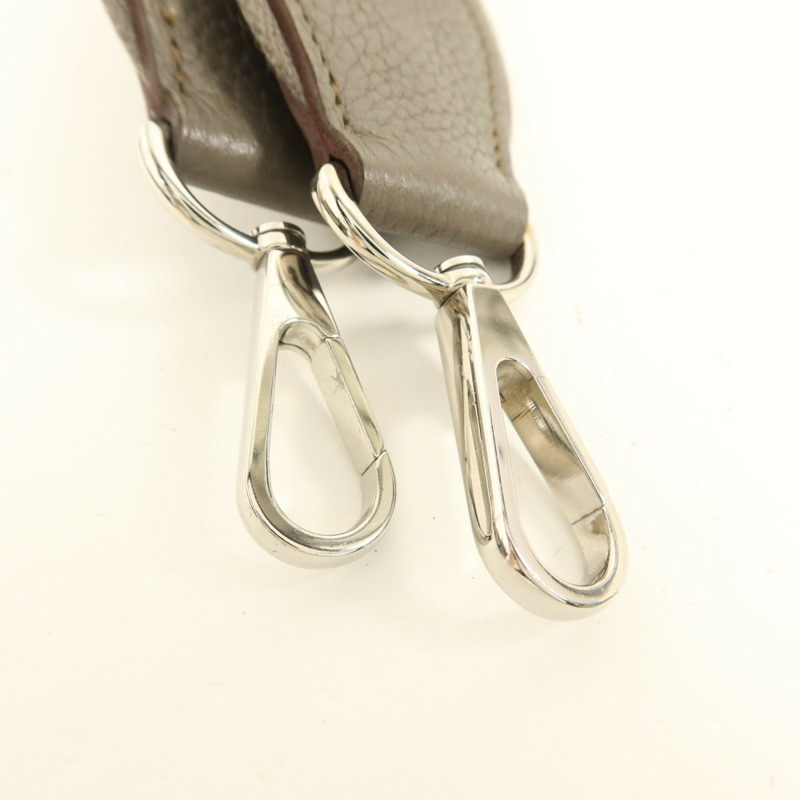 HERMES Clemence皮革Evelyne GM銀扣肩背袋Etoupe-9