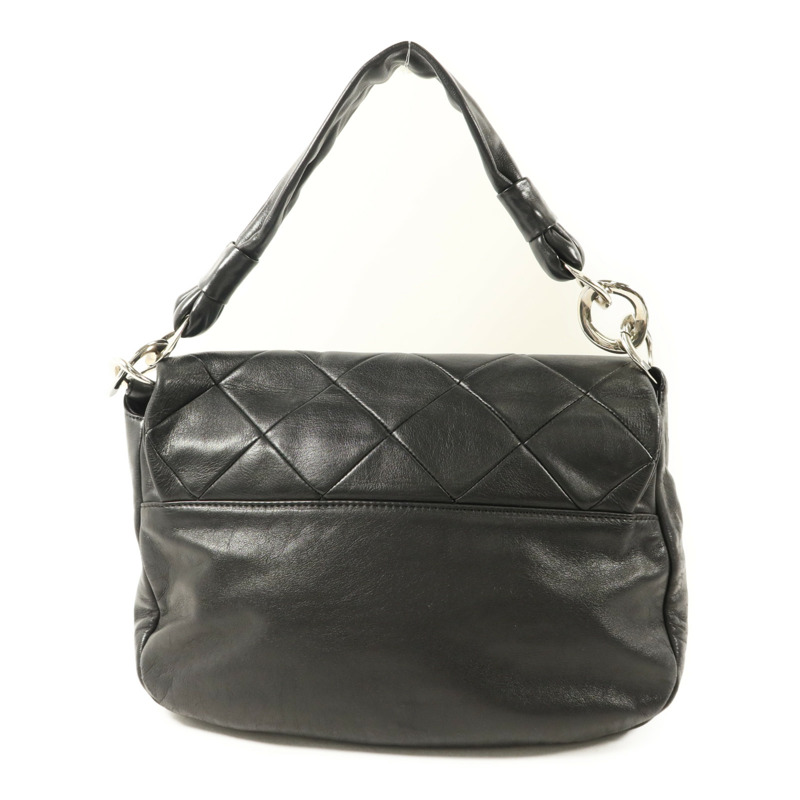 CHANEL 牛皮皮革Handbag銀扣手挽袋-1