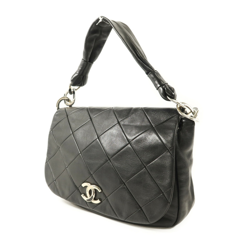 CHANEL 牛皮皮革Handbag銀扣手挽袋-2