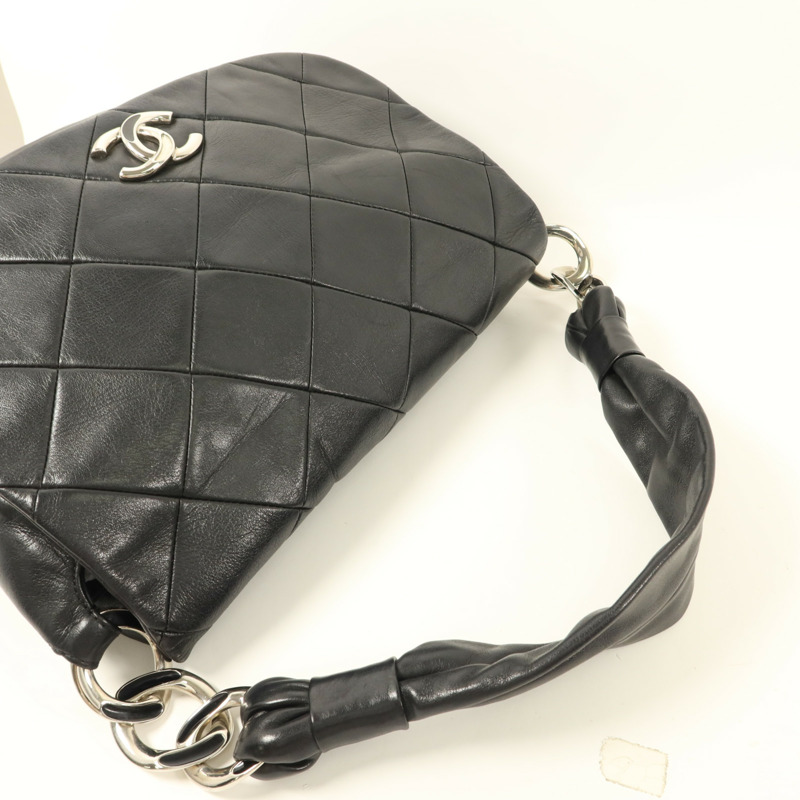 CHANEL 牛皮皮革Handbag銀扣手挽袋-4