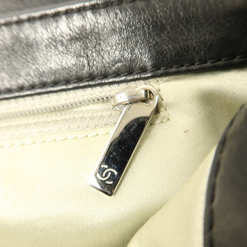 CHANEL 牛皮皮革Handbag銀扣手挽袋-7