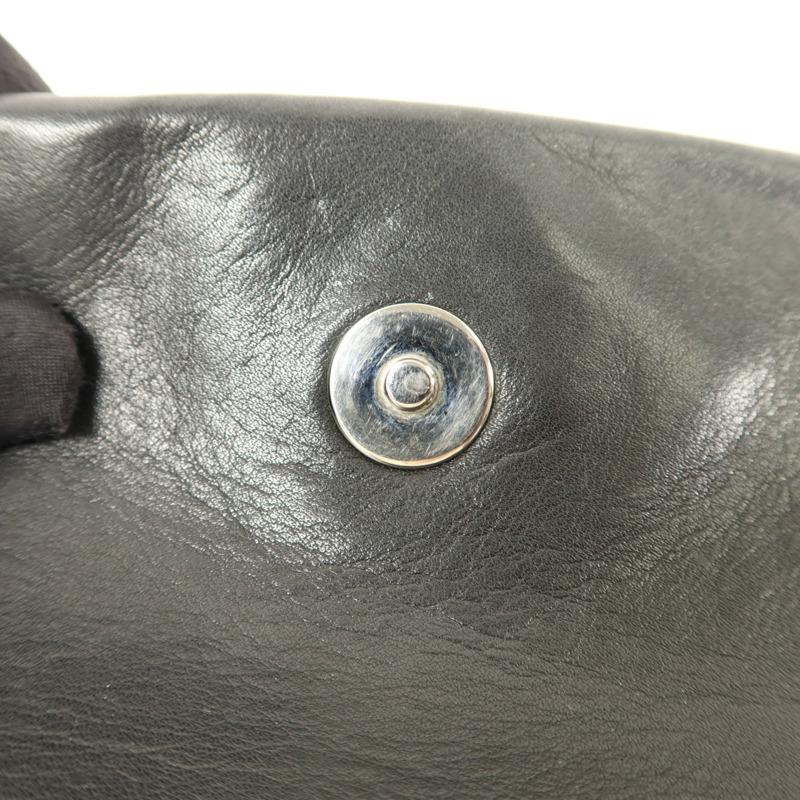 CHANEL 牛皮皮革Handbag銀扣手挽袋-9