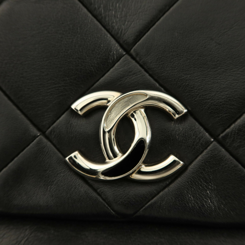 CHANEL 牛皮皮革Handbag銀扣手挽袋-10