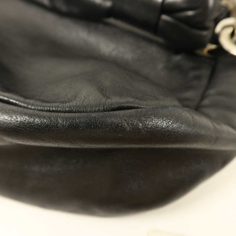 CHANEL 牛皮皮革Handbag銀扣手挽袋-13