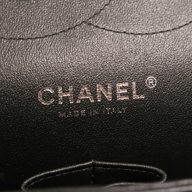 CHANEL 漆皮皮革Large Classic銀扣鏈帶肩背袋-6