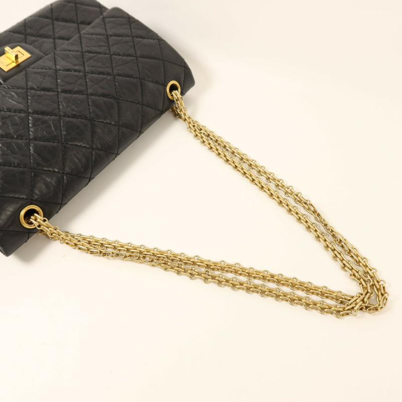 CHANEL 牛皮皮革2.55 Medium金扣鏈帶肩背袋-7