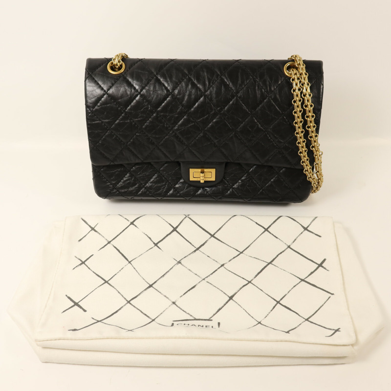 CHANEL 牛皮皮革2.55 Medium金扣鏈帶肩背袋-8