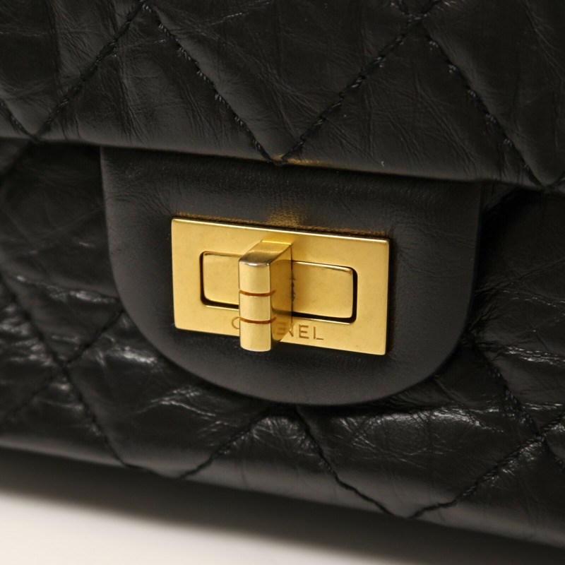 CHANEL 牛皮皮革2.55 Medium金扣鏈帶肩背袋-9