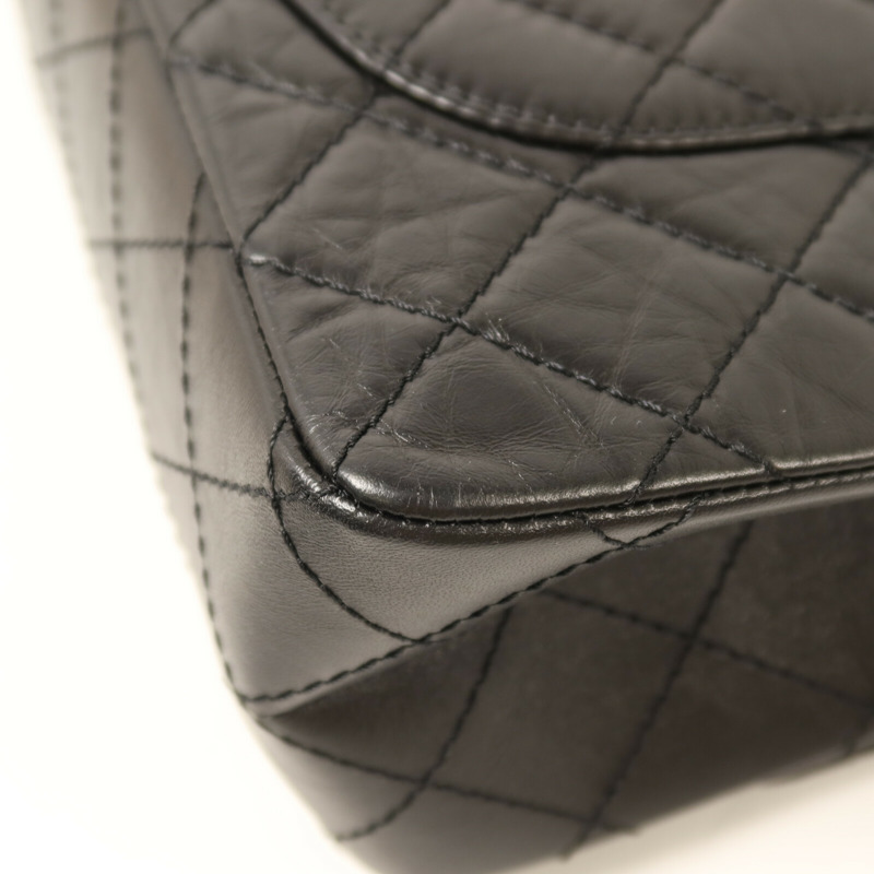 CHANEL 牛皮皮革2.55 Medium金扣鏈帶肩背袋-13