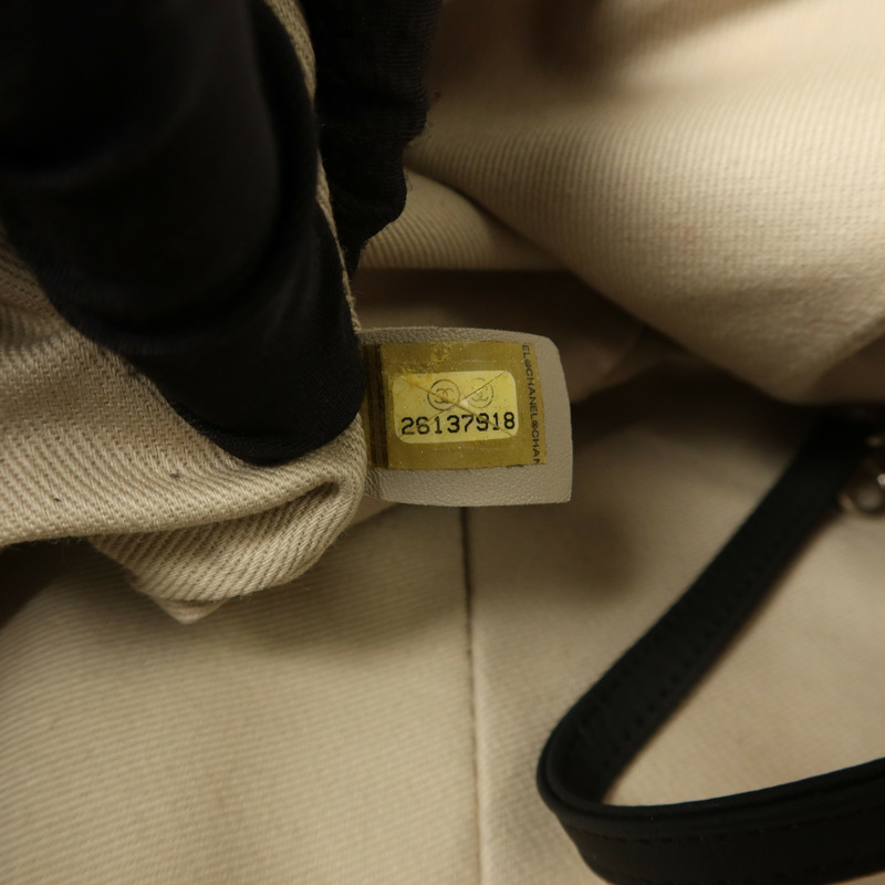 CHANEL 帆布Deauville銀扣手挽肩背兩用袋-8