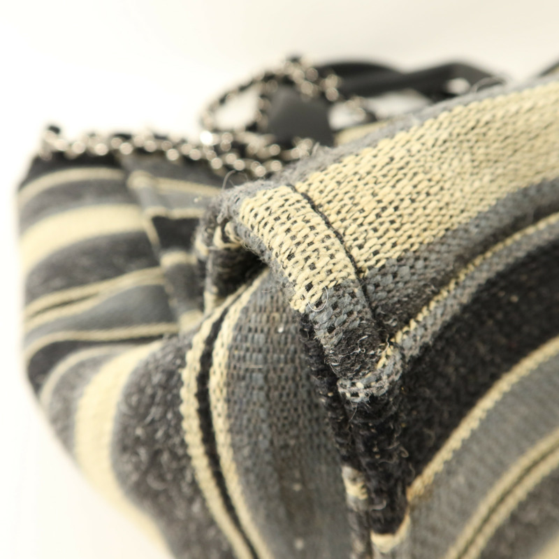 CHANEL 帆布Deauville銀扣手挽肩背兩用袋-14