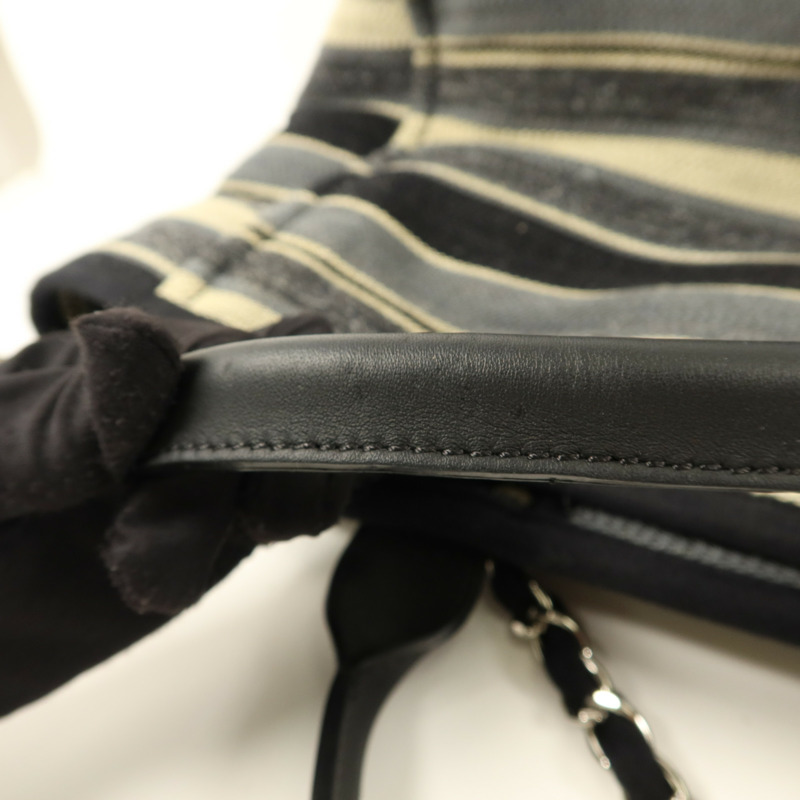 CHANEL 帆布Deauville銀扣手挽肩背兩用袋-15