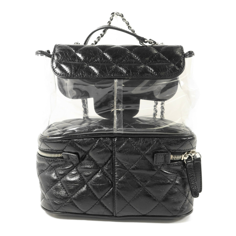 CHANEL PVC/牛皮皮革Shoulder Bag銀扣肩背袋-1