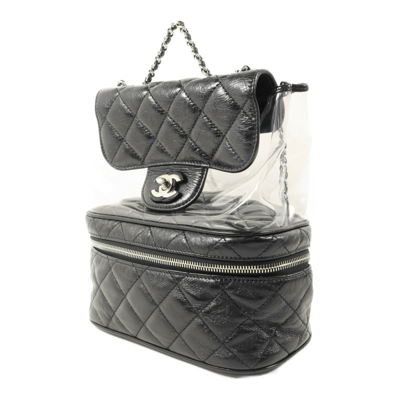 CHANEL PVC/牛皮皮革Shoulder Bag銀扣肩背袋-2