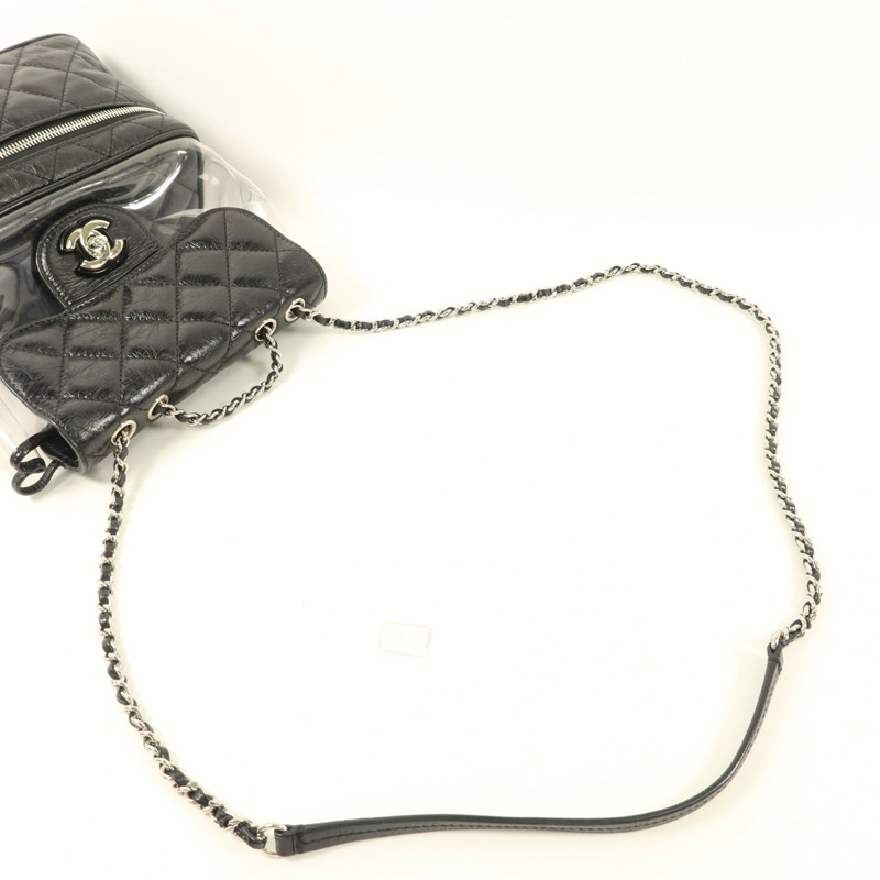 CHANEL PVC/牛皮皮革Shoulder Bag銀扣肩背袋-4