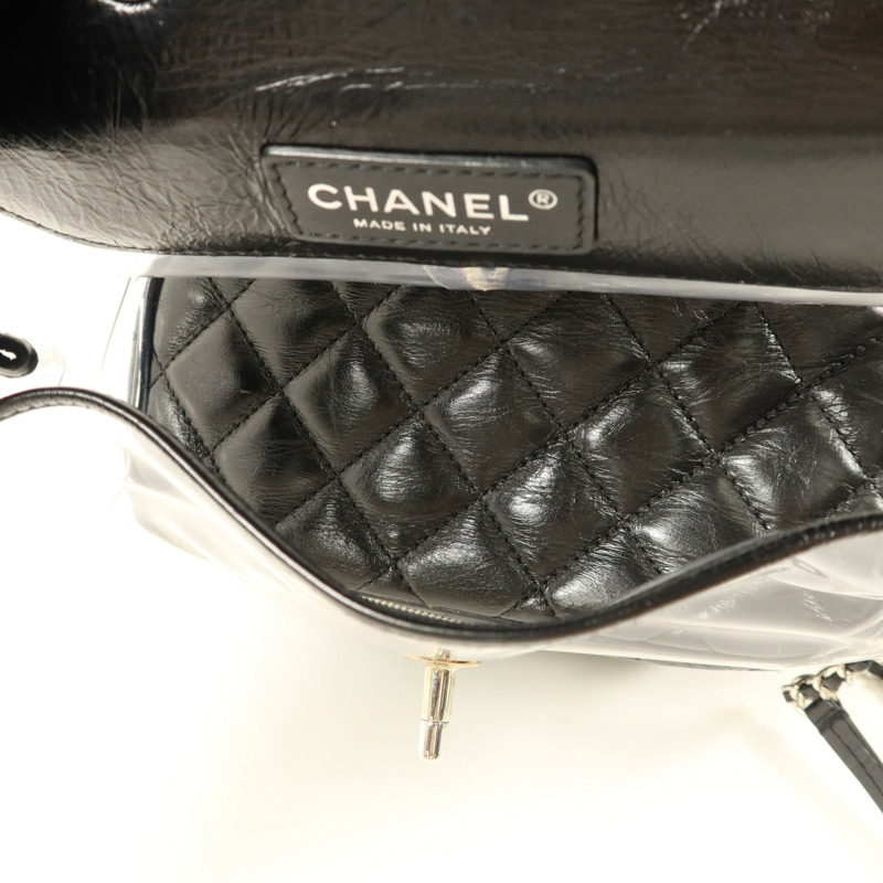 CHANEL PVC/牛皮皮革Shoulder Bag銀扣肩背袋-5