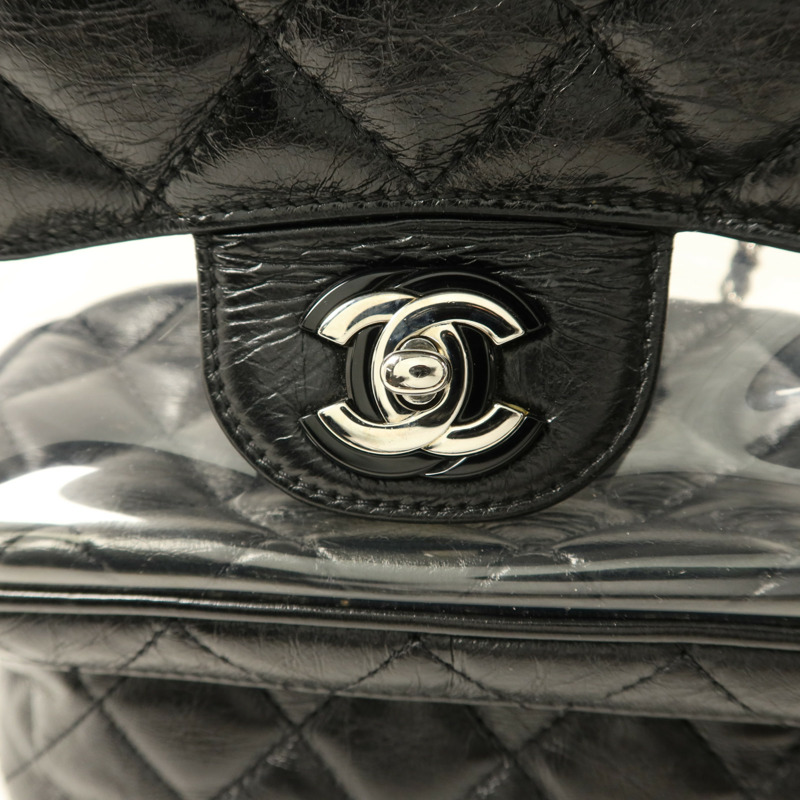 CHANEL PVC/牛皮皮革Shoulder Bag銀扣肩背袋-9
