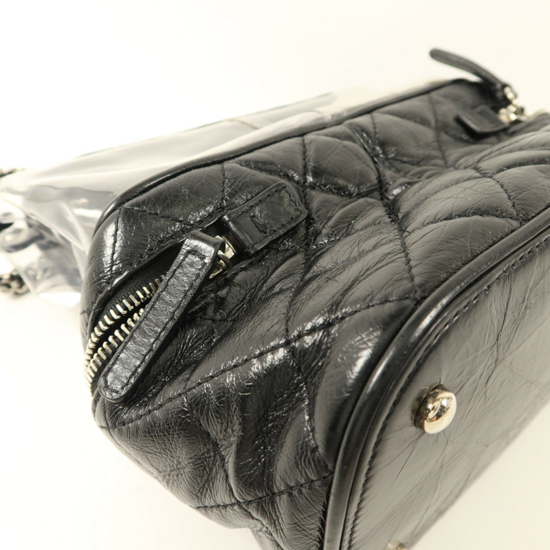 CHANEL PVC/牛皮皮革Shoulder Bag銀扣肩背袋-15