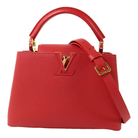 LOUIS VUITTON 牛皮皮革Capucines MM金扣手挽肩背兩用袋