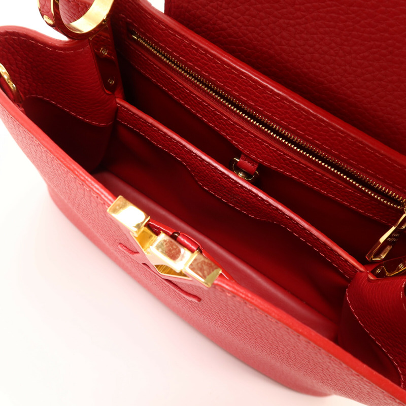 LOUIS VUITTON 牛皮皮革Capucines MM金扣手挽肩背兩用袋-4