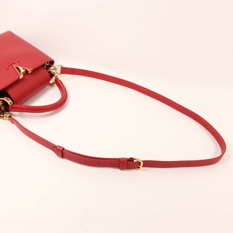 LOUIS VUITTON 牛皮皮革Capucines MM金扣手挽肩背兩用袋-7