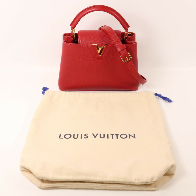 LOUIS VUITTON 牛皮皮革Capucines MM金扣手挽肩背兩用袋-8