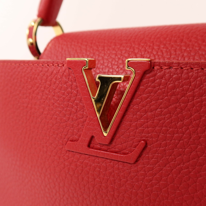 LOUIS VUITTON 牛皮皮革Capucines MM金扣手挽肩背兩用袋-9