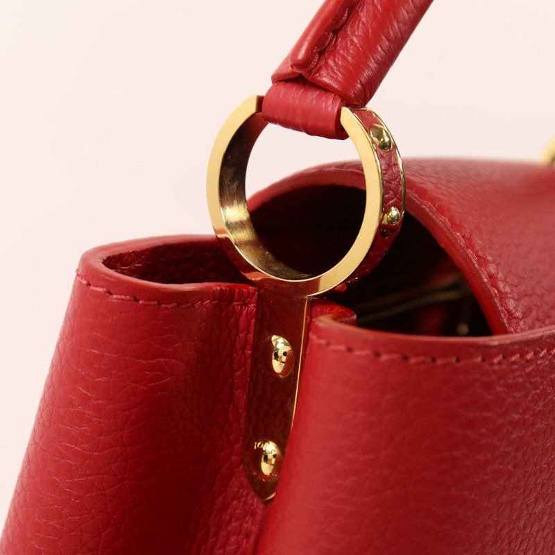 LOUIS VUITTON 牛皮皮革Capucines MM金扣手挽肩背兩用袋-10